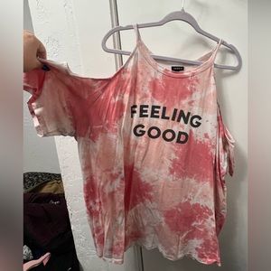 Torrid cold shoulder tie-dye